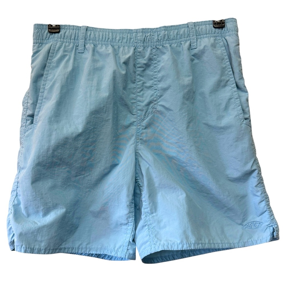 AFTCO Youth Boyfish Swim Trunks with Mesh Lining & Pockets Light Blue,  Large